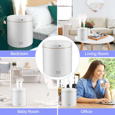 NevoMart 2L Ultrasonic Cool Mist Humidifier White