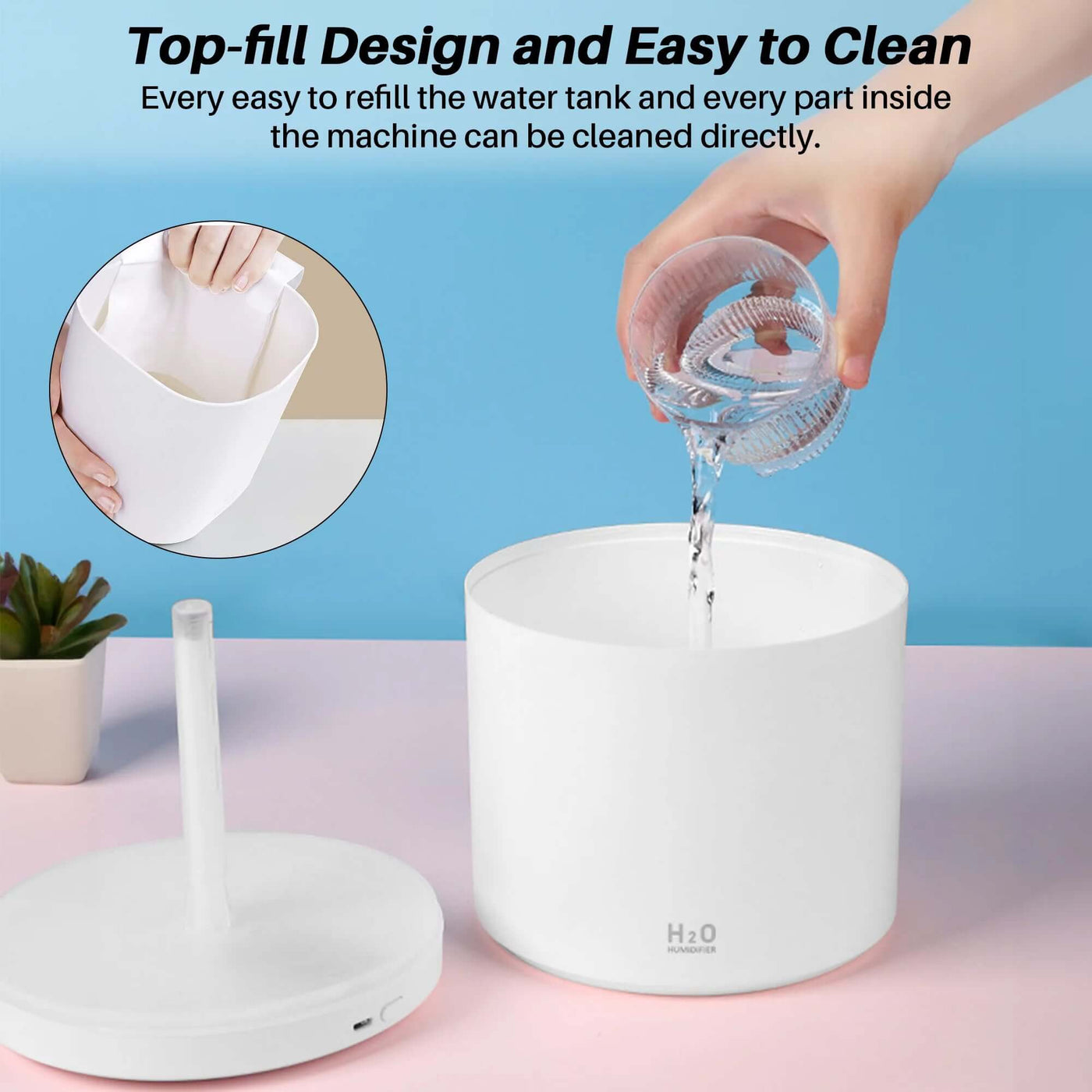 NevoMart 2L Ultrasonic Cool Mist Humidifier White