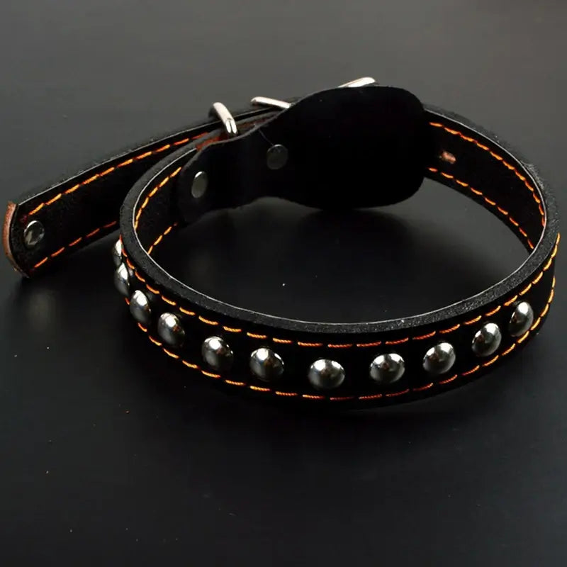 NevoMart Leather Dog Collar & Leash for Large Dogs