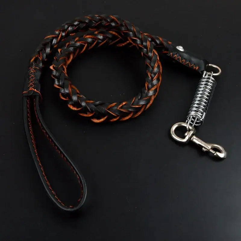 NevoMart Leather Dog Collar & Leash for Large Dogs