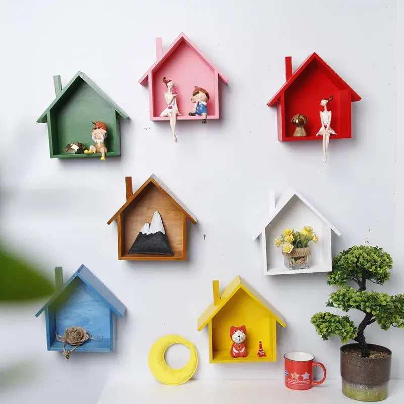 NevoMart House Shaped Wall Shelf for Home Decor
