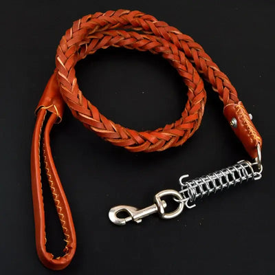 NevoMart Leather Dog Collar & Leash for Large Dogs