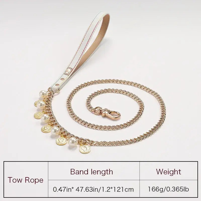 NevoMart Luxury Pearl Dog Collar with Rhinestones