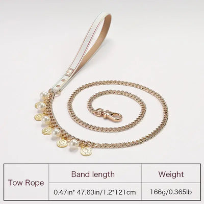 NevoMart Luxury Pearl Dog Collar with Rhinestones