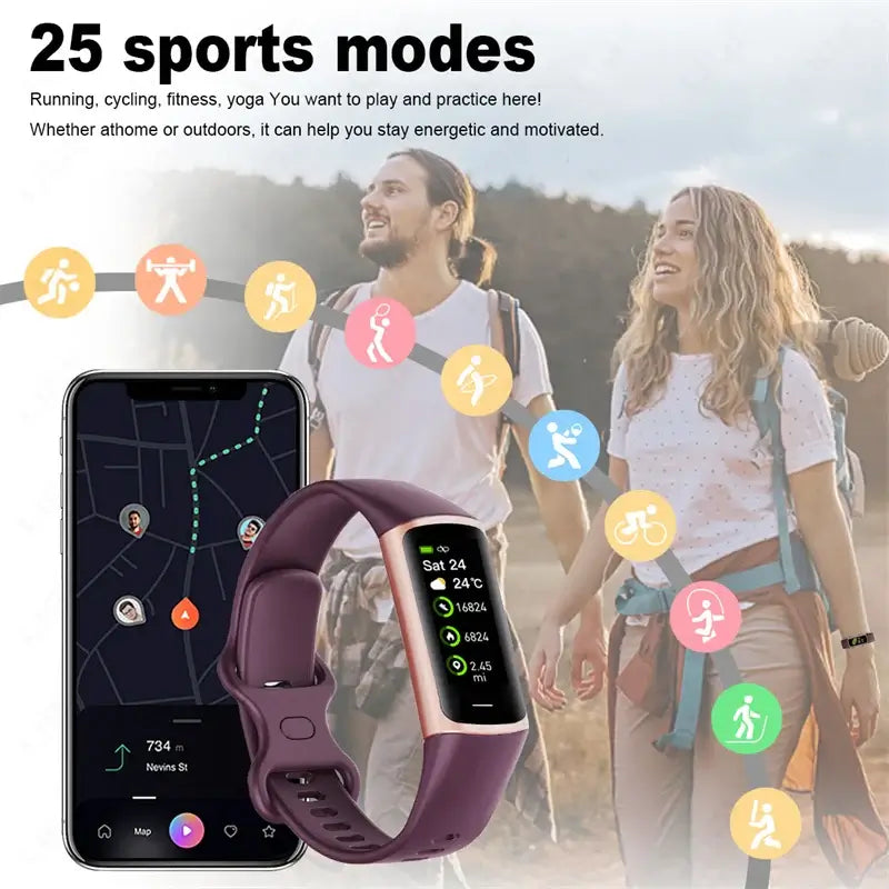 NevoMart 2025 Sport Smart Bracelet Fitness Tracker Waterproof Smartwatch for Men and Women Compatible with Android and iOS