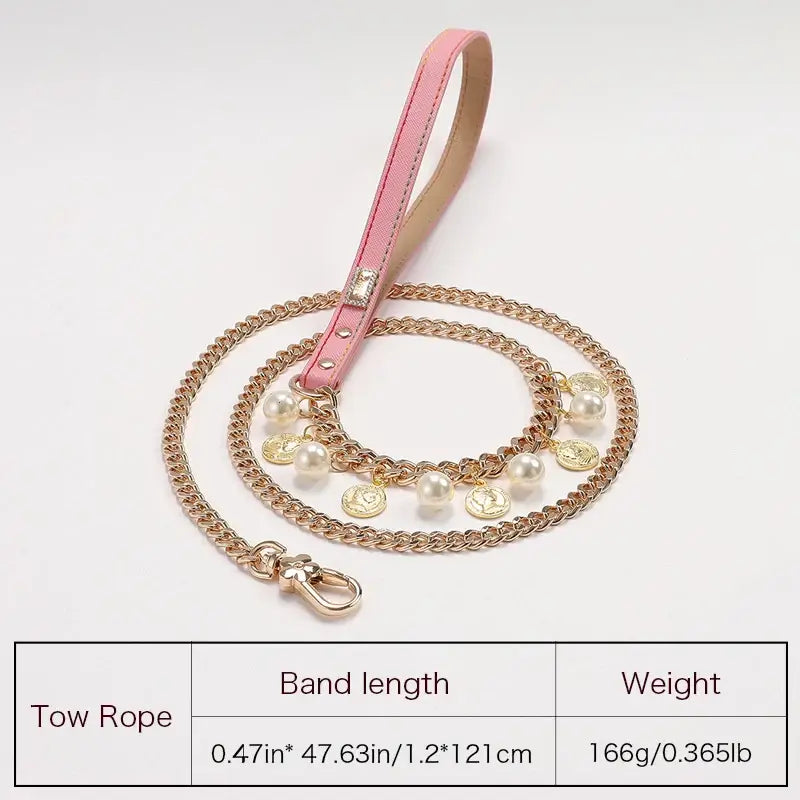 NevoMart Luxury Pearl Dog Collar with Rhinestones