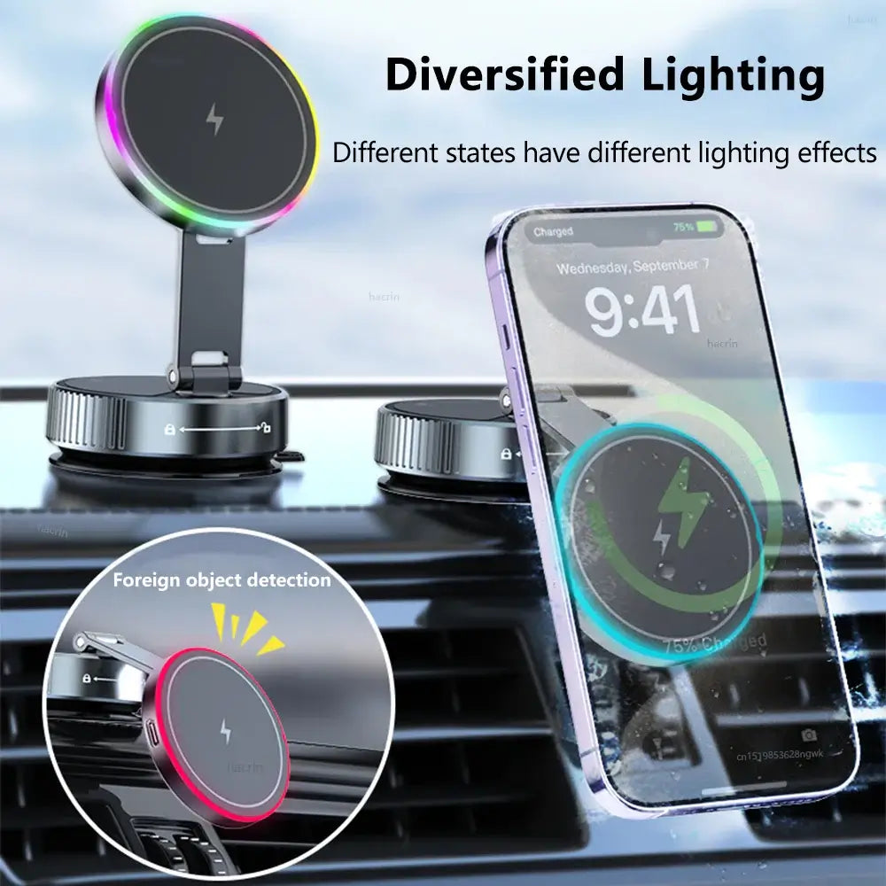 NevoMart 15W Magnetic Car Wireless Charger for iPhone