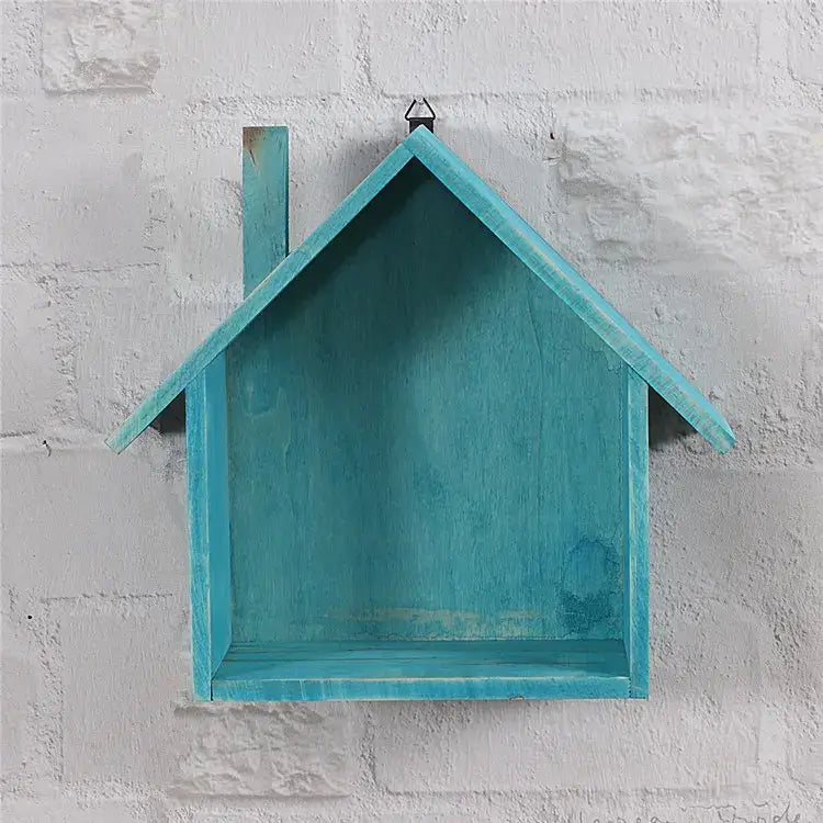 NevoMart Wooden House Shaped Wall Shelf Decor