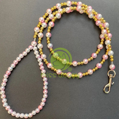 NevoMart Luxury Pearl Beads Dog Leash Chain