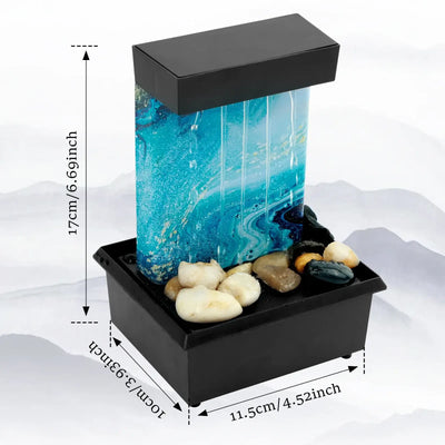 NevoMart Tabletop Waterfall Fountain with LED Lights