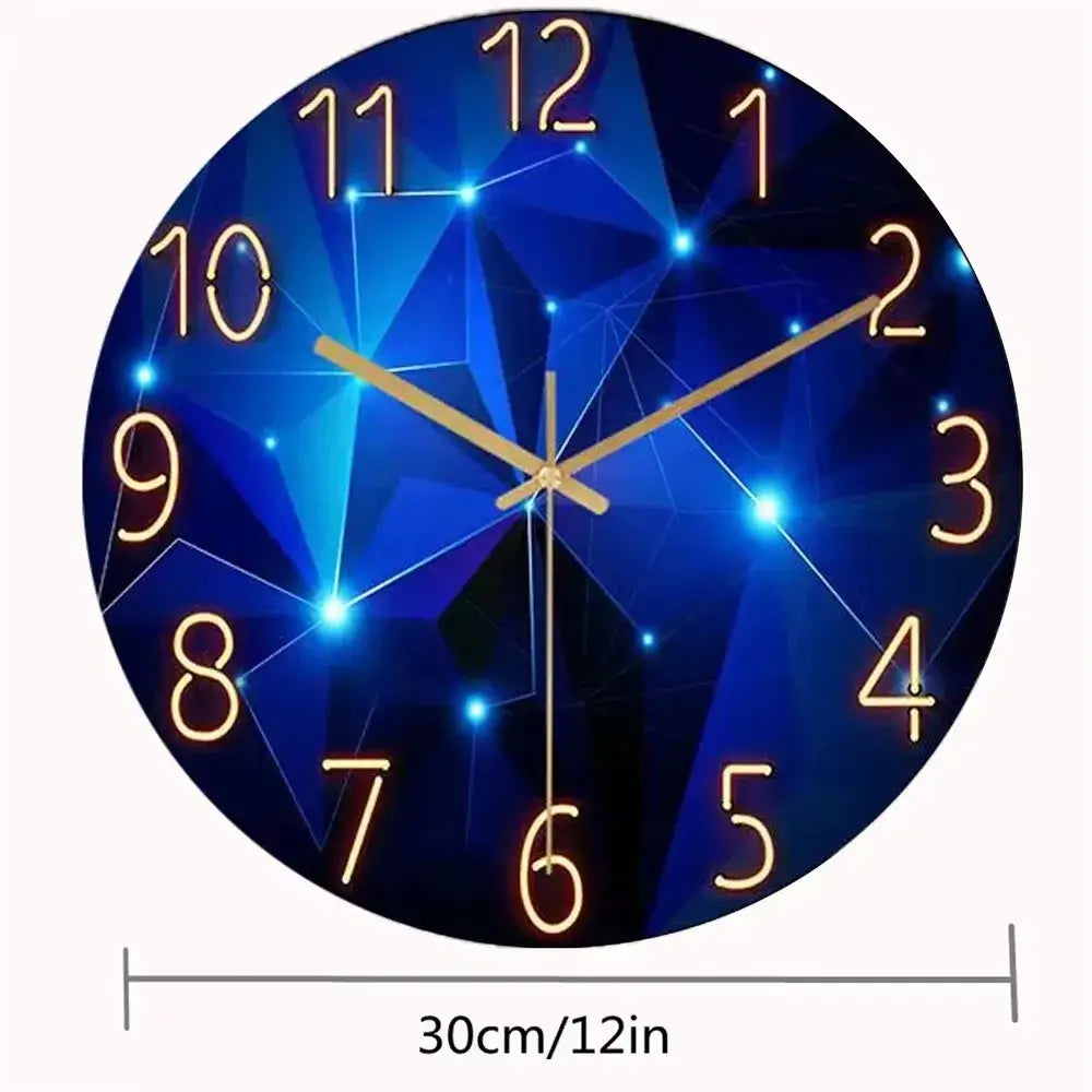NevoMart Glass Landscape Wall Clock Bedroom Decor