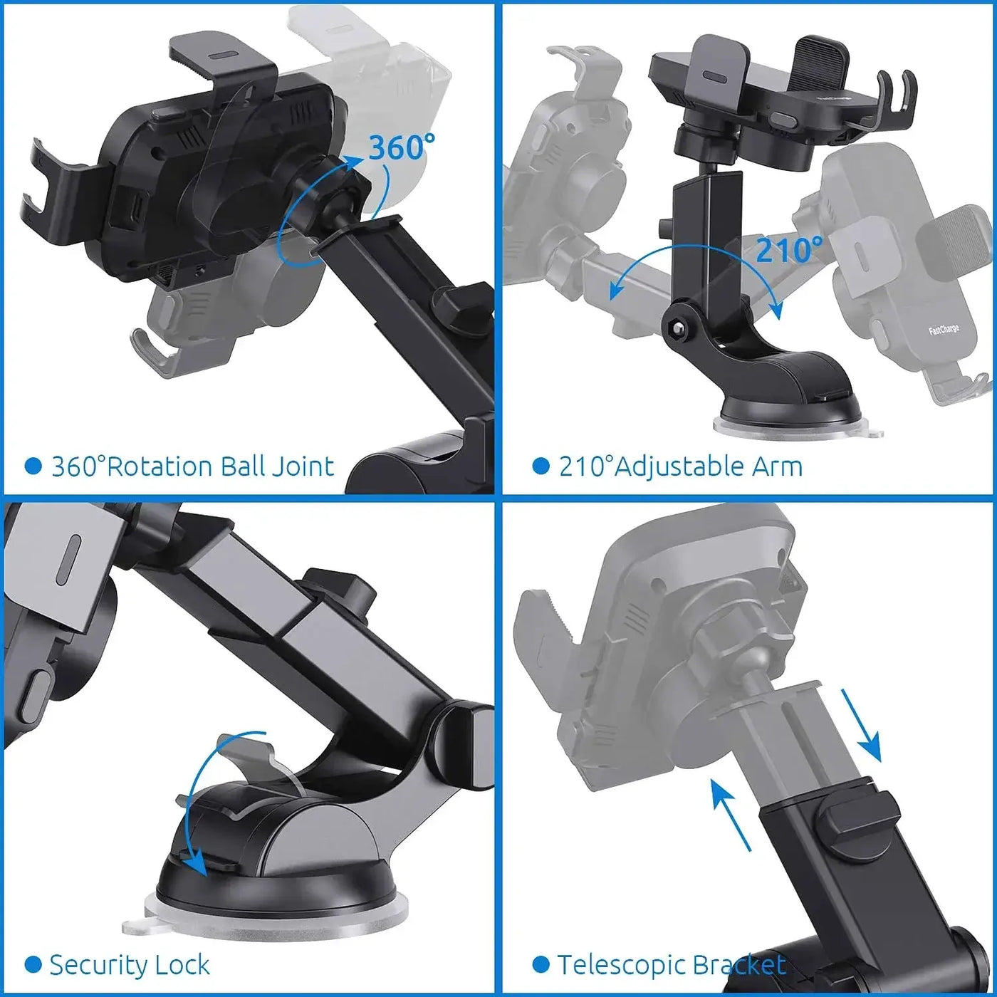 NevoMart 15W Wireless Auto-Clamping Car Charger