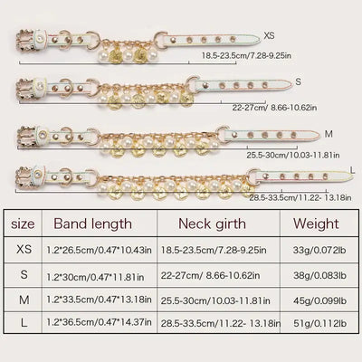 NevoMart Luxury Pearl Dog Collar with Rhinestones
