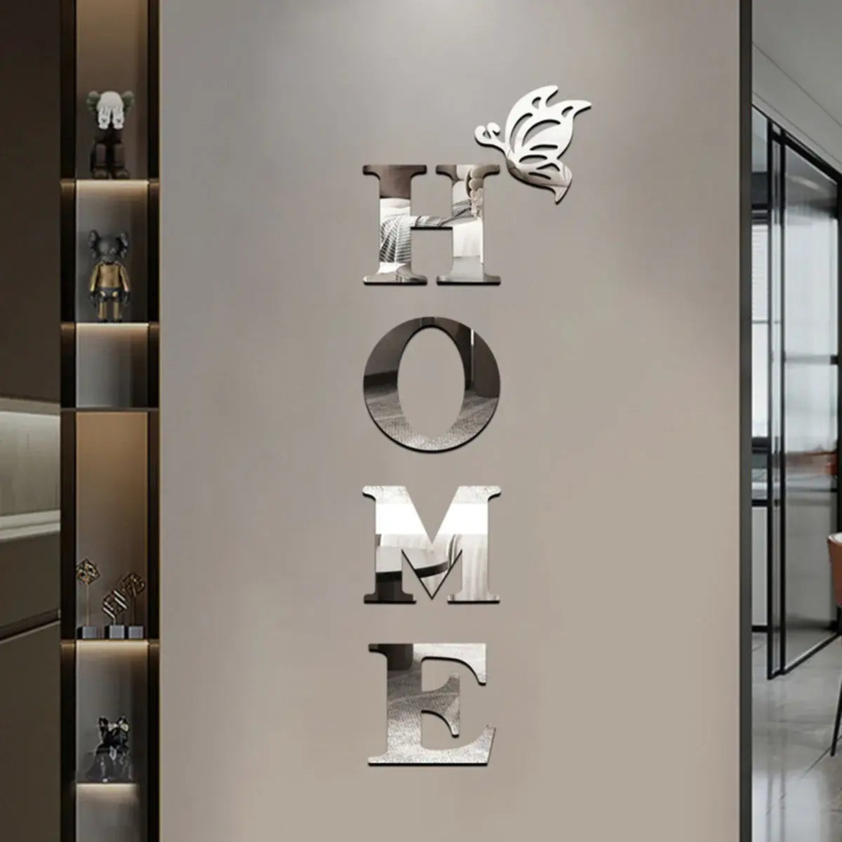 NevoMart HOME Logo 3D Mirror Wall Sticker Entrance Living Room Decoration