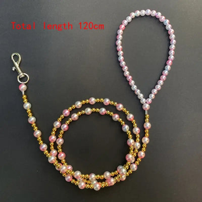 NevoMart Luxury Pearl Beads Dog Leash Chain