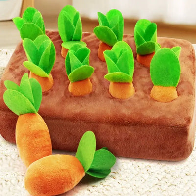 NevoMart Dog Snuffle Mat Plush Carrot Toy Interactive Pet Play Mat