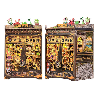 NevoMart DIY Miniature Library Dollhouse Book Nook