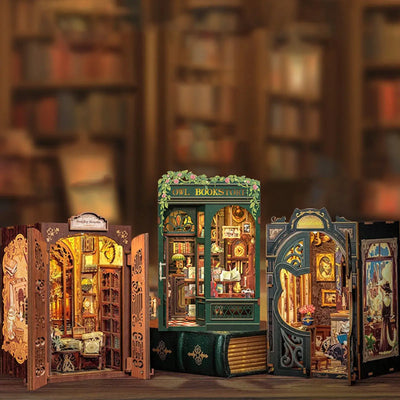 NevoMart DIY Miniature Library Dollhouse Book Nook