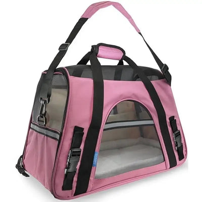NevoMart Soft-Sided Portable Pet Carrier Bag Pink and Blue for Dogs and Cats