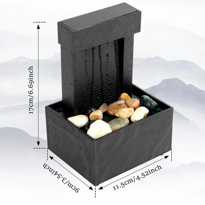 NevoMart Tabletop Waterfall Fountain with LED Lights