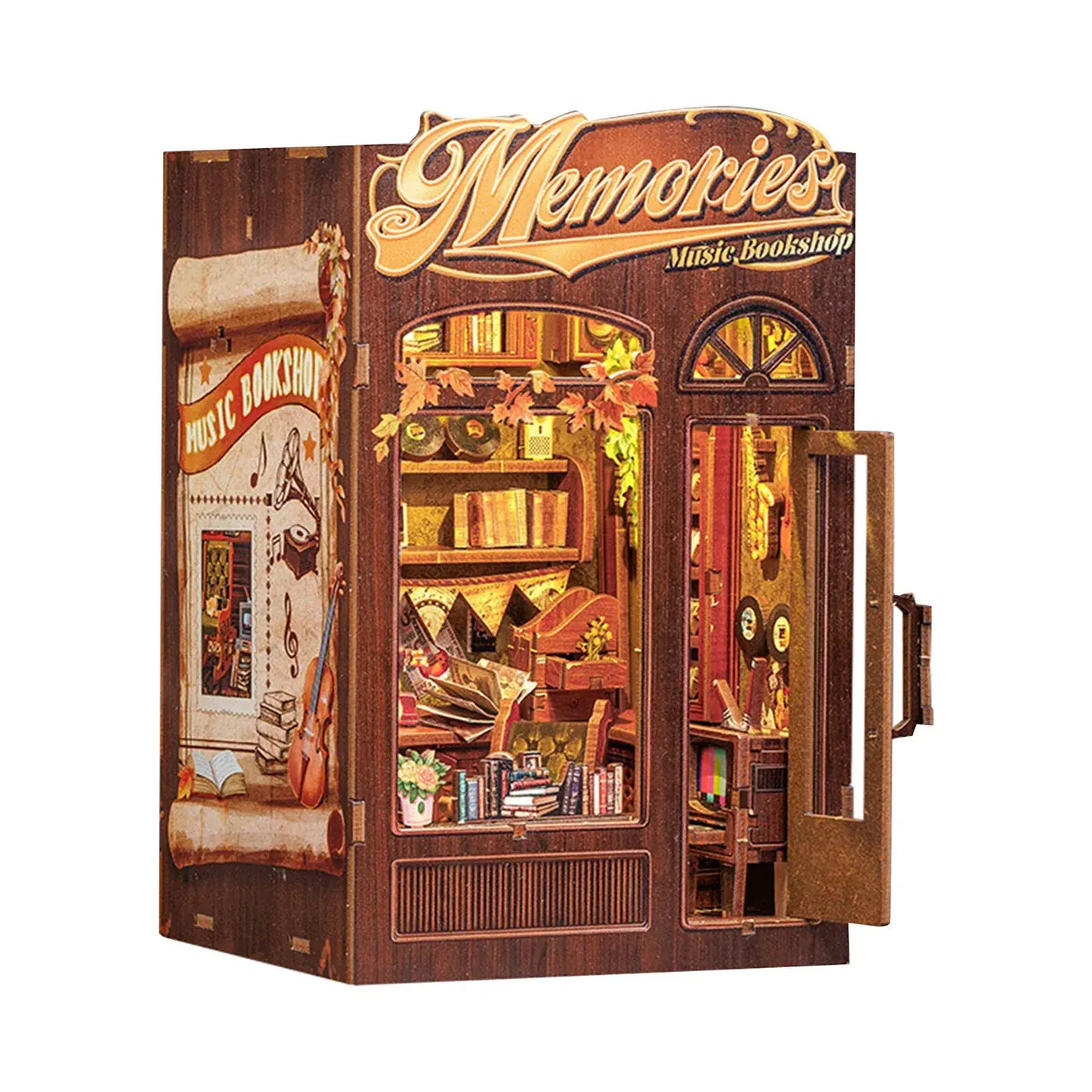 NevoMart DIY Miniature Library Dollhouse Book Nook