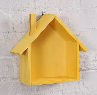 NevoMart Wooden House Shaped Wall Shelf Decor