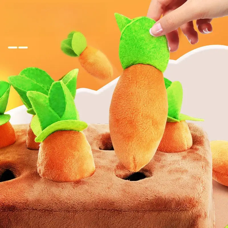 NevoMart Dog Snuffle Mat Plush Carrot Toy Interactive Pet Play Mat