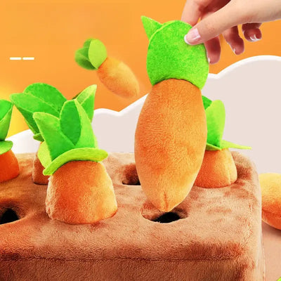 NevoMart Dog Snuffle Mat Plush Carrot Toy Interactive Pet Play Mat