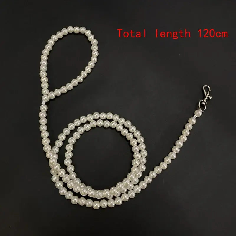 NevoMart Luxury Pearl Beads Dog Leash Chain