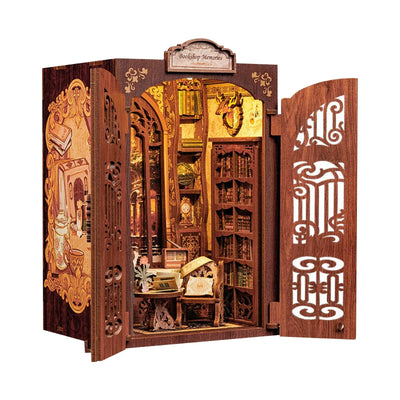 NevoMart DIY Miniature Library Dollhouse Book Nook