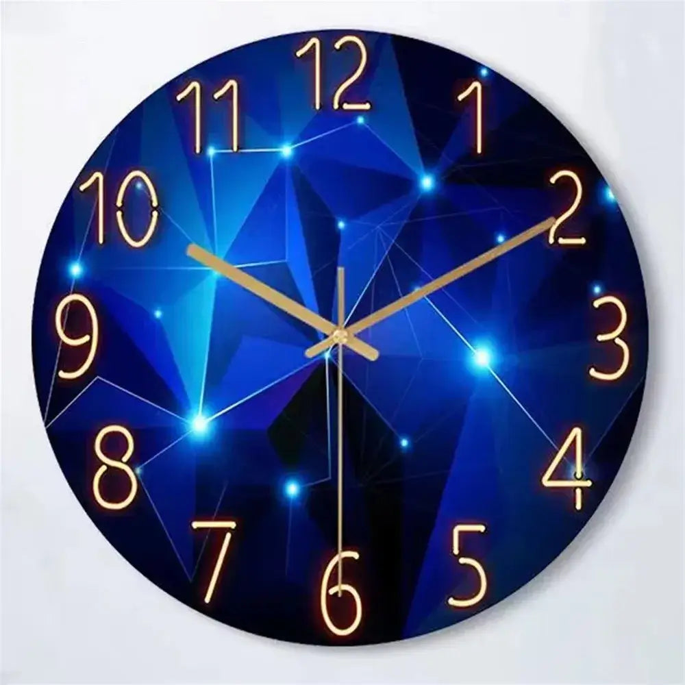 NevoMart Glass Landscape Wall Clock Bedroom Decor