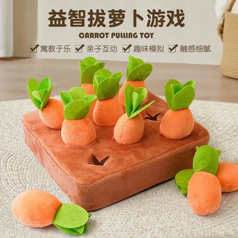 NevoMart Dog Snuffle Mat Plush Carrot Toy Interactive Pet Play Mat