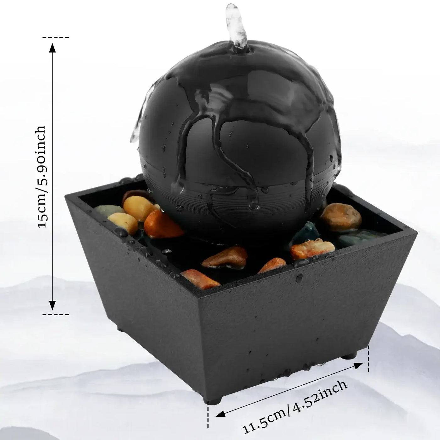 NevoMart Tabletop Waterfall Fountain with LED Lights