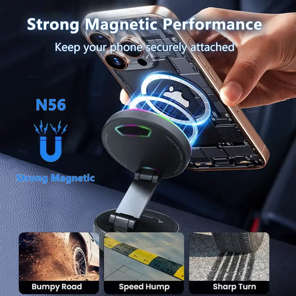 NevoMart Fast Wireless Car Charger with Magnetic Mount