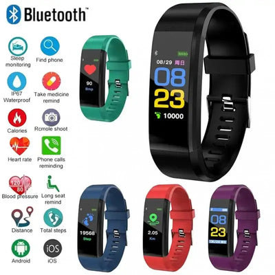 NevoMart Digital Smart Band Smartwatch with Blood Pressure, Heart Rate Monitor, Waterproof Fitness Tracker for Android and iOS