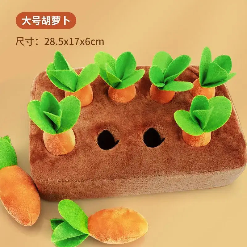 NevoMart Dog Snuffle Mat Plush Carrot Toy Interactive Pet Play Mat
