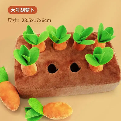 NevoMart Dog Snuffle Mat Plush Carrot Toy Interactive Pet Play Mat