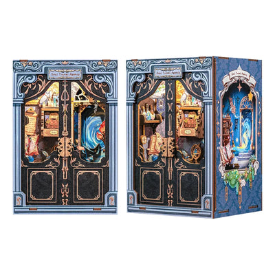 NevoMart DIY Miniature Library Dollhouse Book Nook