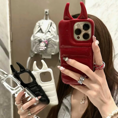 NevoMart Cute 3D iPhone Case with Horn Design