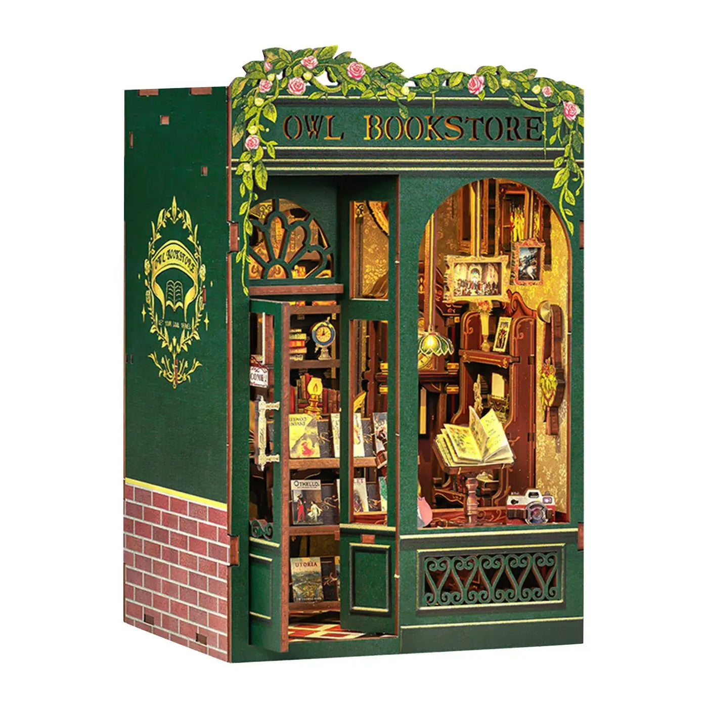 NevoMart DIY Miniature Library Dollhouse Book Nook