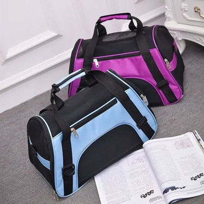 NevoMart Soft-Sided Portable Pet Carrier Bag Pink and Blue for Dogs and Cats