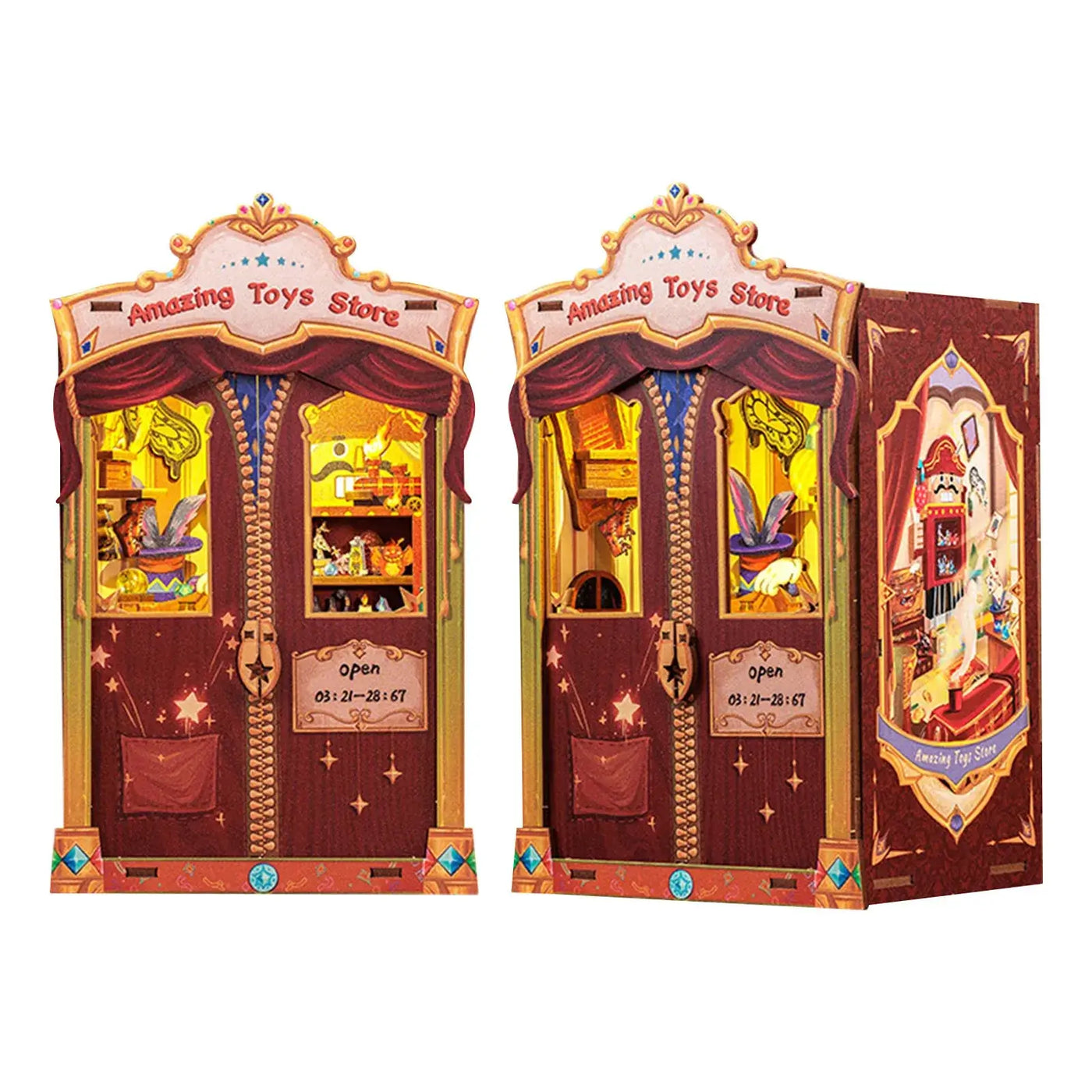 NevoMart DIY Miniature Library Dollhouse Book Nook