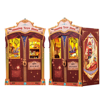 NevoMart DIY Miniature Library Dollhouse Book Nook