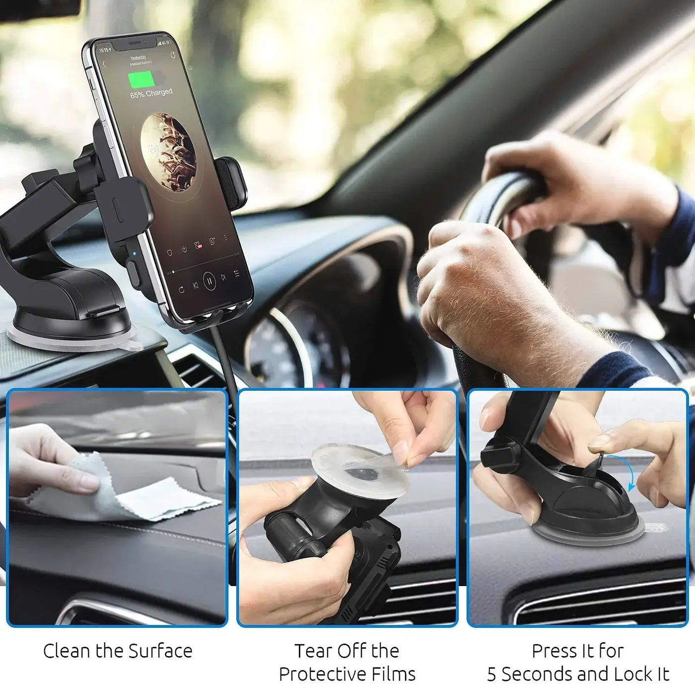 NevoMart Fast Charging Car Phone Mount iPhone