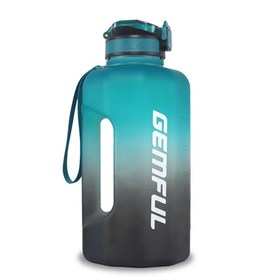 NevoMart 2.2L Large Capacity Sports Water Bottle with Straw, Time Markers, Handle, and Leakproof BPA-Free Design