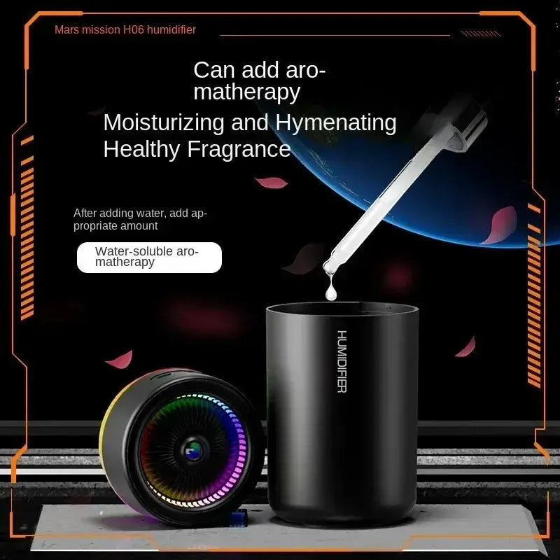 NevoMart 280ml Air Humidifier with Colorful LED Atmosphere Light and Aroma Diffuser for Home, Office, and Car