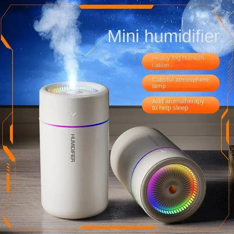NevoMart 280ml Air Humidifier with Colorful LED Atmosphere Light and Aroma Diffuser for Home, Office, and Car
