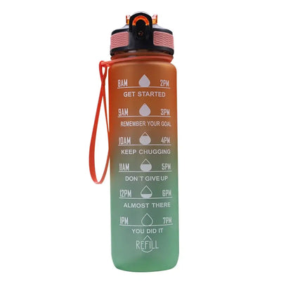 NevoMart 1 Liter Motivational Sport Water Bottle Leakproof Gym Travel Cup