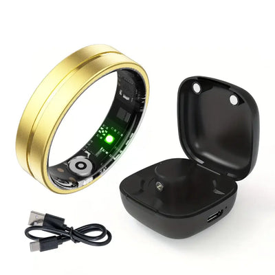 NevoMart Smart Fitness Ring with Heart Rate, Blood Oxygen, and Sleep Monitoring plus Charging Case for Men and Women