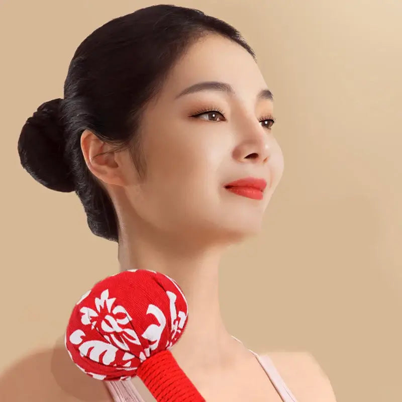 NevoMart Back Knock Massage Tool with Wormwood Mugwort Herbal Filling for Stress Relief and Body Relaxation